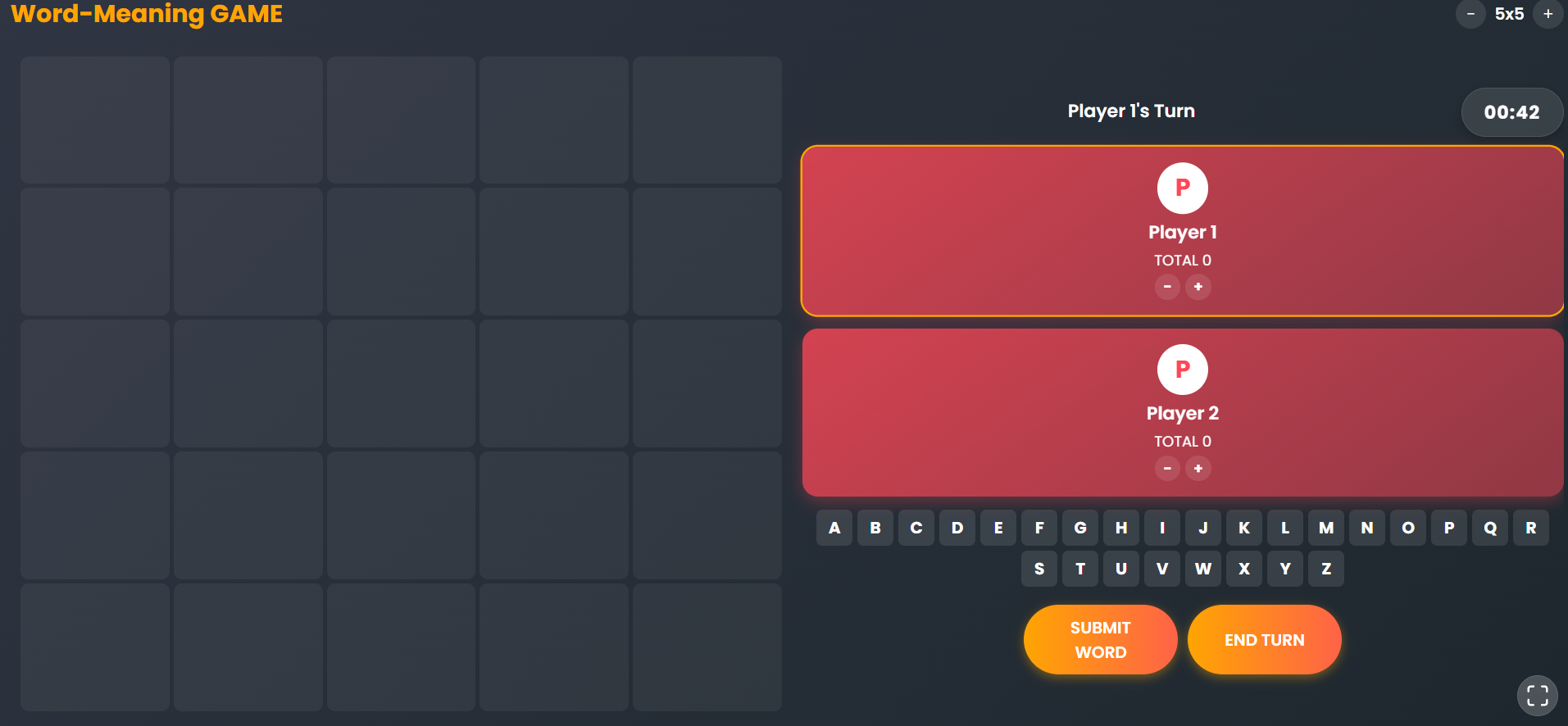 Word meaning game for learning English vocabulary